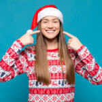 young pretty womam. christmas concept